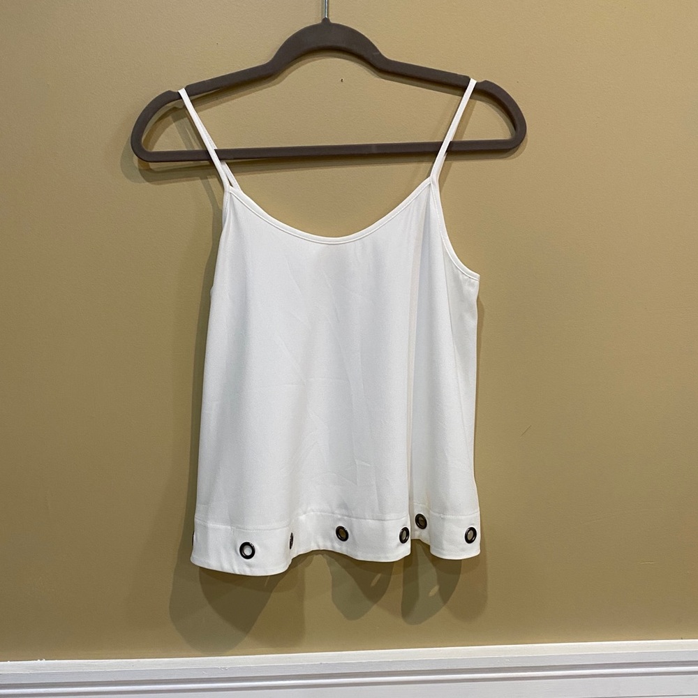 White Grommet Tank Top